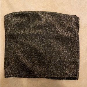 Gold Strapless Crop Top